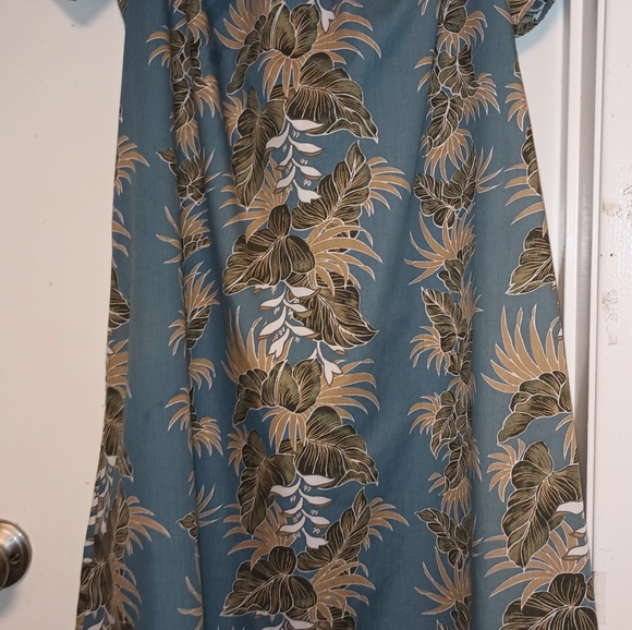 Vintage Stone Blue, Gold, & Sage Green Alohawear/Hawaiian/Tiki Royal Creations S - Picture 3 of 6